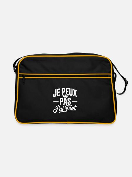 Je peux pas j'ai rugby - Sac Retro - noir/or - Devant