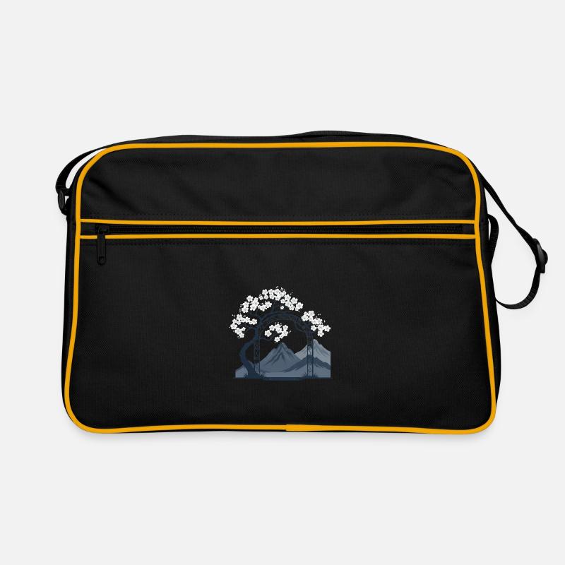 Sakura Bogen über Bergkette Retro Tasche
