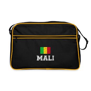 Drapeau Mali Bamako Afrique cadeau - Sac Retro - noir/or - Devant