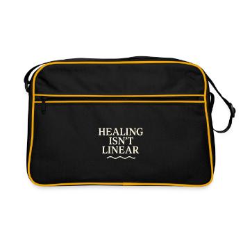 Heilung ist kein linearer Weg - Retro Tasche - Schwarz/Gold - Vorne