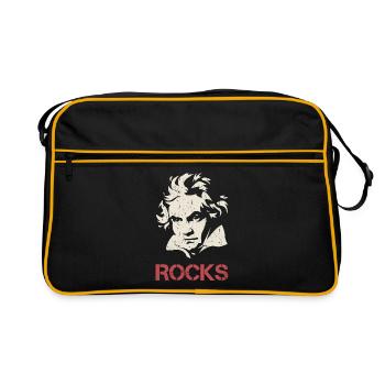 Ludwig van Beethoven Silhouette Rocks Cadeau - Sac Retro - noir/or - Devant