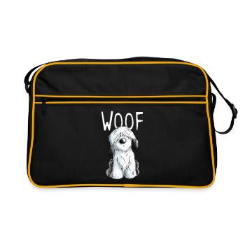 Woof Bobtail - Bobtails - Old English Sheepdog - Retro Tasche - Schwarz/Gold - Vorne