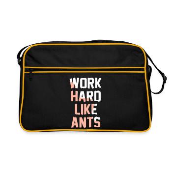 Work Hard Like Ants - Retro Bag - black/gold - Front