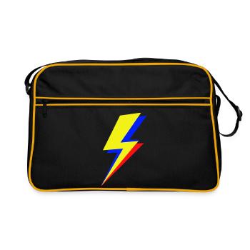 Éclair géométrique multicolore - Sac Retro - noir/or - Devant