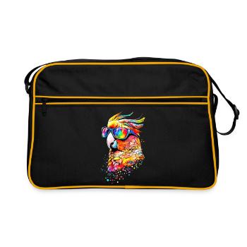 Parrot Macaw Parakeet Cockatoo Lover Parrots - Retro Bag - black/gold - Front