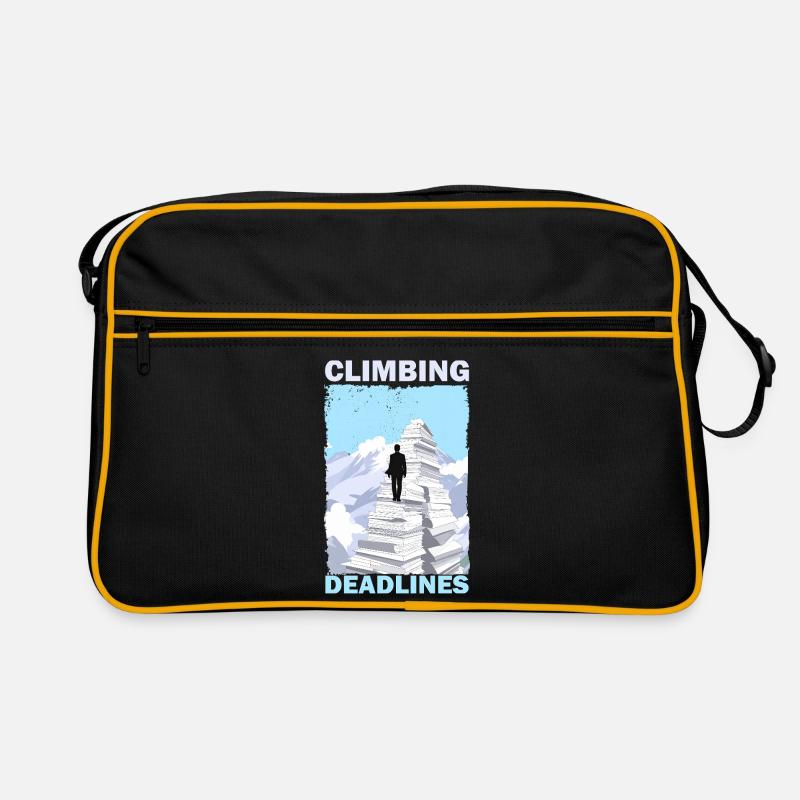 Climbing Deadlines – Funny Office Workload Mountai Retro Bag