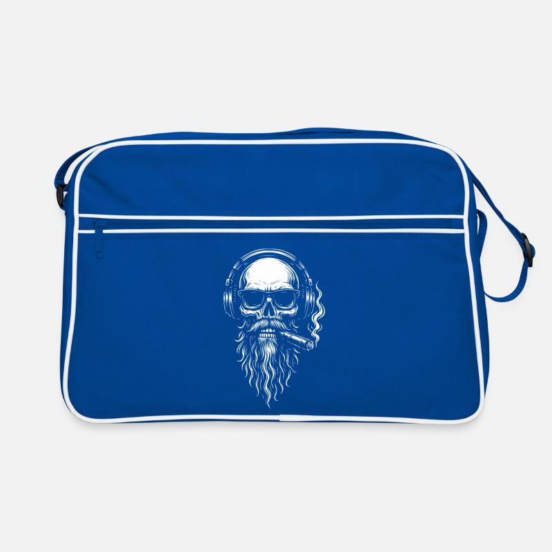 Crâne monochrome DJ avec barbe Sac Retro
