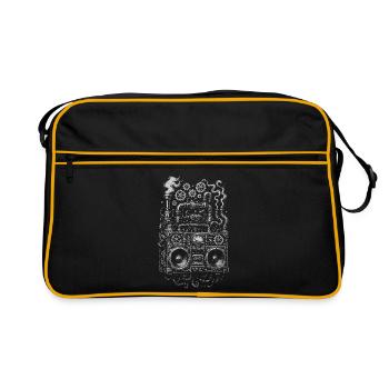 Engrenages Steampunk Boombox - Sac Retro - noir/or - Devant