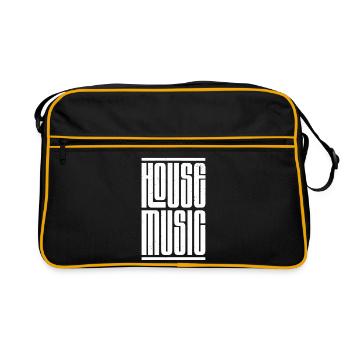 house music bold logo - Retro Bag - black/gold - Front