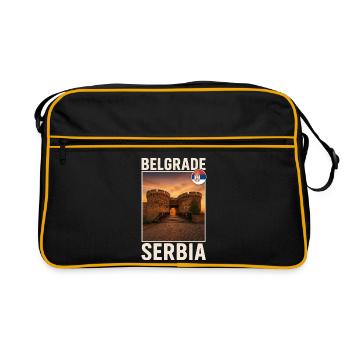 Belgrade, Serbie - Sac Retro - noir/or - Devant
