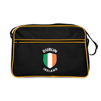 Blason de Dublin avec les couleurs de l’Irlande - Sac Retro - noir/or - Devant