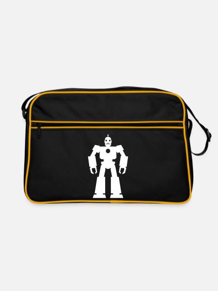 Robots – AI Technology Sci-Fi Nerd Design - Retro Bag - black/gold - Front