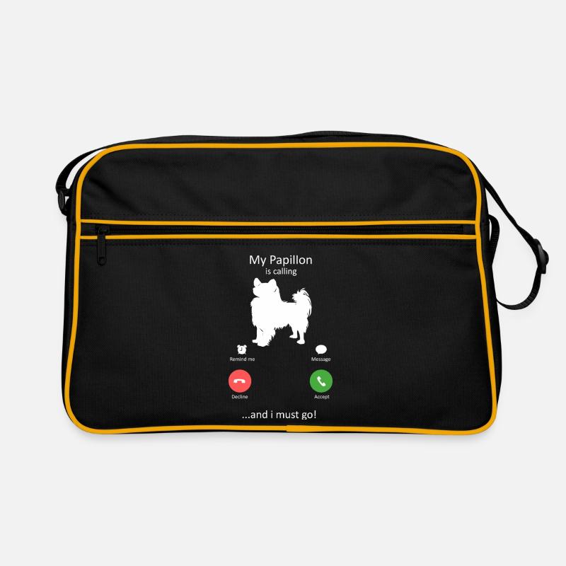 Papillon Hund Anruf-Smartphone-Schnittstelle Retro Tasche