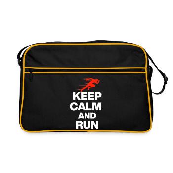 RESTE CALME ET COURS ! - Sac Retro - noir/or - Devant