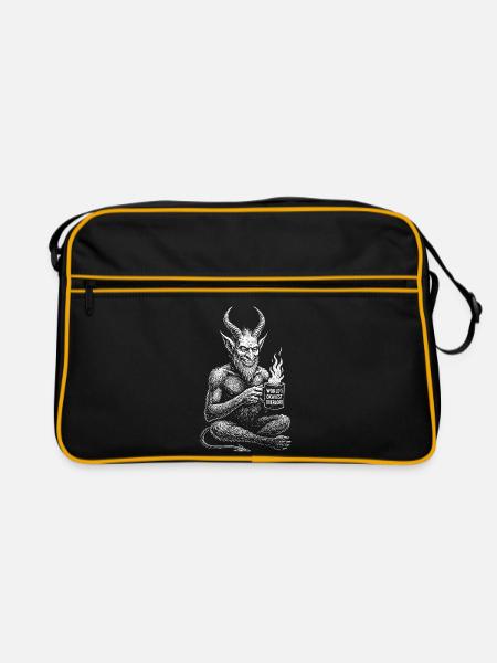 World’s Okayest Overlord Kaffee Vibe - Retro Tasche - Schwarz/Gold - Vorne