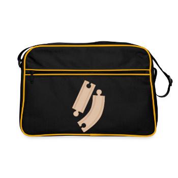 Wooden Curves Puzzle Pattern Rails - Retro Bag - black/gold - Front