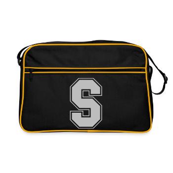 Monogramme Maison du Collège Gris Vert Initiale S - Sac Retro - noir/or - Devant