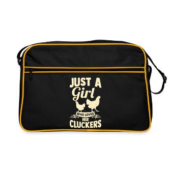 Farmer Rooster Flock Poultry Chicken - Retro Bag - black/gold - Front