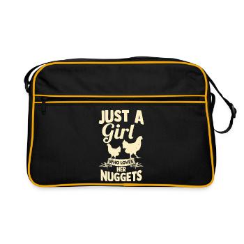 Élevage de coqs, volaille, poulet - Sac Retro - noir/or - Devant