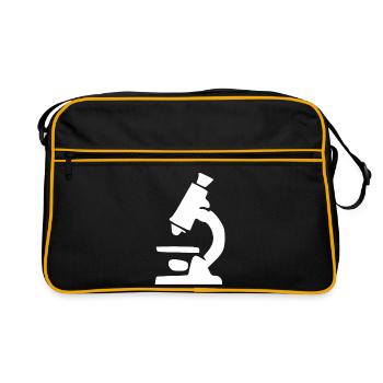 Don du symbole scientifique du microscope - Sac Retro - noir/or - Devant