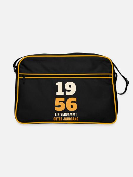 1956 Ein verdammt guter Jahrgang 70. Geburtstag - Retro Tasche - Schwarz/Gold - Vorne