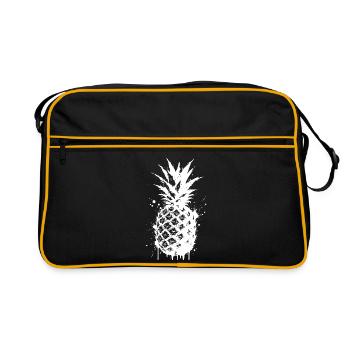 Splashed pineapple spray - Retro Bag - black/gold - Front