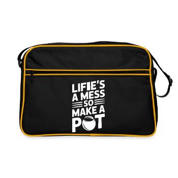 Pottery Artists Mess Make A Pot Pottery - Retro Bag - black/gold - Front