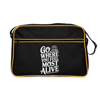 Go Where You Feel Most Alive - Retro Bag - black/gold - Front