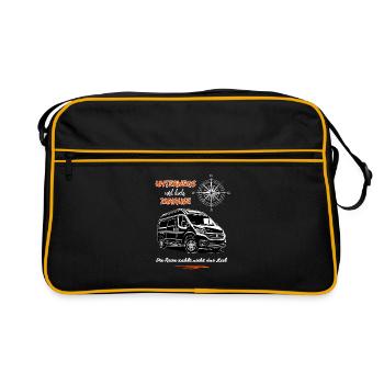 Camping van camping-car dicton avec boussole - Sac Retro - noir/or - Devant