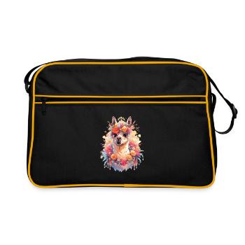 Lama - Retro Tasche - Schwarz/Gold - Vorne