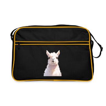 Lama - Retro Tasche - Schwarz/Gold - Vorne