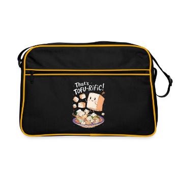 Tofu Lustiges - Retro Tasche - Schwarz/Gold - Vorne