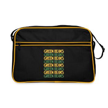 Grüne Bohnen - Retro Tasche - Schwarz/Gold - Vorne
