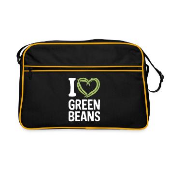 Grüne Bohnen - Retro Tasche - Schwarz/Gold - Vorne