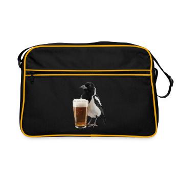 Elster Bier - Retro Tasche - Schwarz/Gold - Vorne