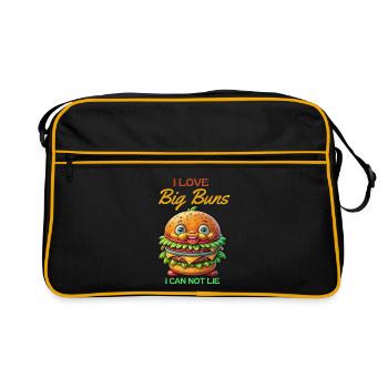 J’ADORE les Big Buns - des dictons amusants sur le cheeseburger - Sac Retro - noir/or - Devant