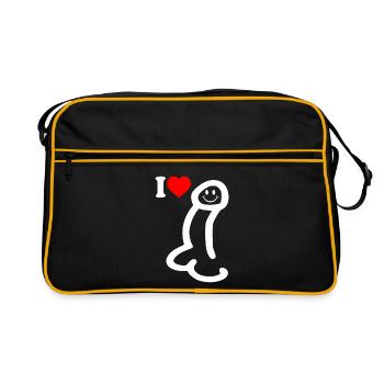 I love cock - Sac Retro - noir/or - Devant