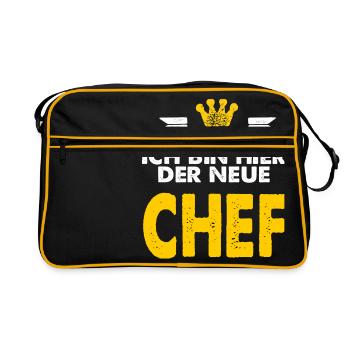CD - Ich bin hier der neue Chef - - RAHMENLOS - Retro Tasche - Schwarz/Gold - Vorne