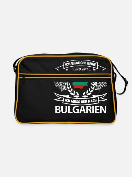 Ich Brauche Keine Therapie - Bulgarien Geschenk - Retro Tasche - Schwarz/Gold - Vorne