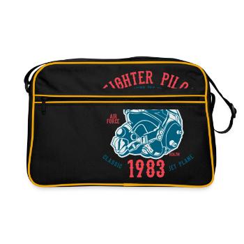 CLASSIC JET PLANE - pilotes de jet de combat shirt design - Sac Retro - noir/or - Devant