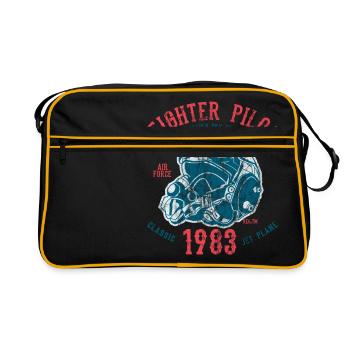 FIGHTER PILOT - fighter jet pilot motif - Retro Bag - black/gold - Front