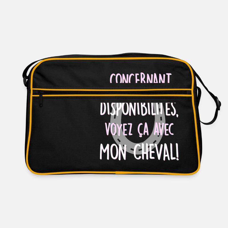 Voyez ça avec mon cheval! - Sac Retro - noir/or