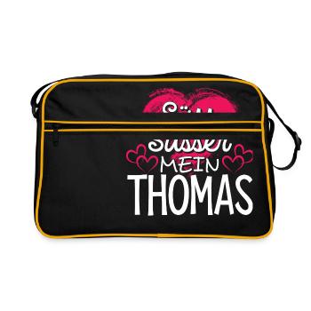 THOMAS - süss - Retro Tasche - Schwarz/Gold - Vorne