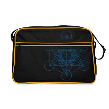 Le cube de Metatron - bleu - Sac Retro - noir/or - Devant