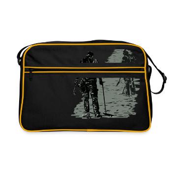 Two treasure hunters run in a row - Retro Bag - black/gold - Front