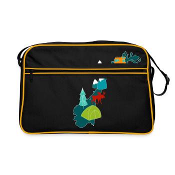 Norvège Camping Carte I Caravane Souvenir - Sac Retro - noir/or - Devant