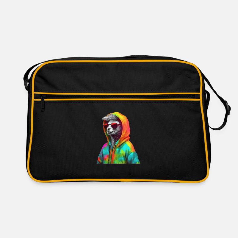 Lama mit Sonnenbrille Bunt Coole Alpaka Llama Retro Tasche