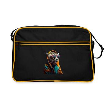 Guépard avec lunettes de soleil Cool wildcat Africa - Sac Retro - noir/or - Devant