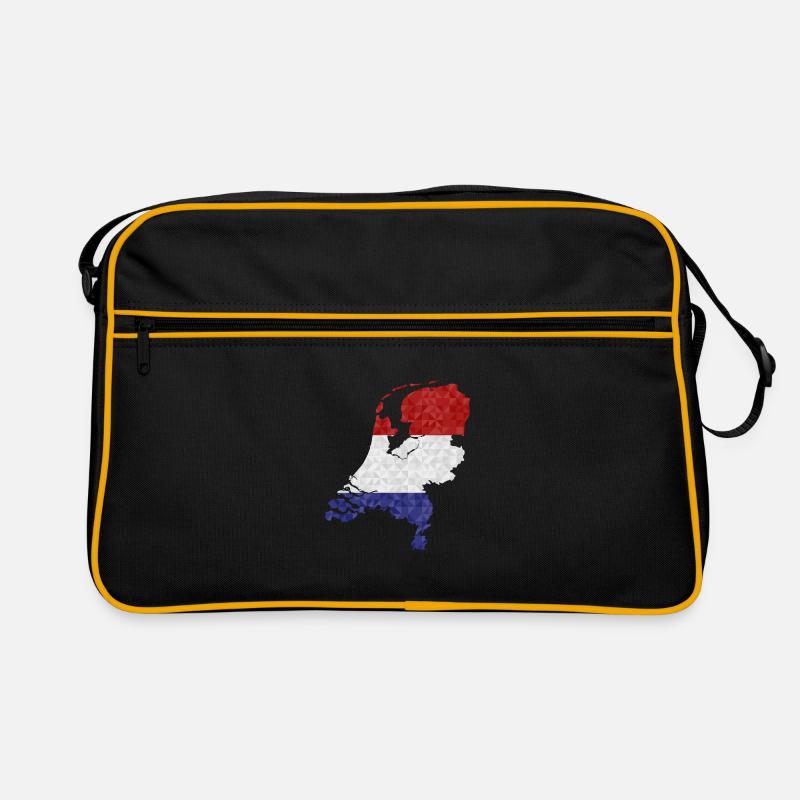 Pays-Bas Drapeau Contour Polygone Holland Drapeau Sac Retro