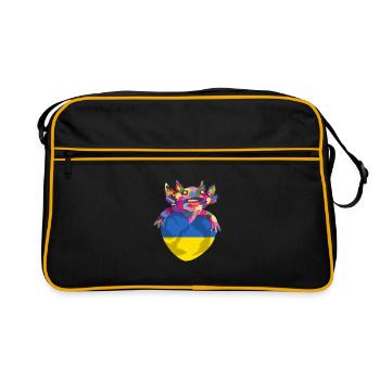 Ukraine Flag Vintage Ukrainian Flag Used Look - Retro Bag - black/gold - Front